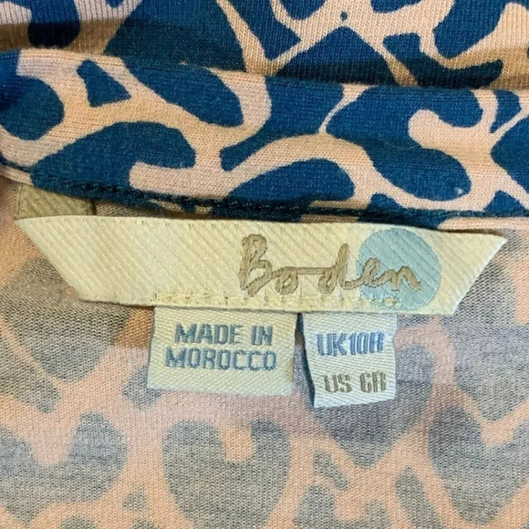 Boden Women's Wrap Stretch WW120 Jersey Dress Blue and Pink Hearts Size 6R - Picture 7 of 14